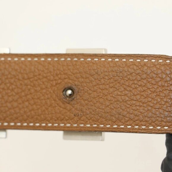 Hermes Chamonix and Togo Leather Constance Reversible Belt 105 CM - Noir/Silver - Picture 15 of 16